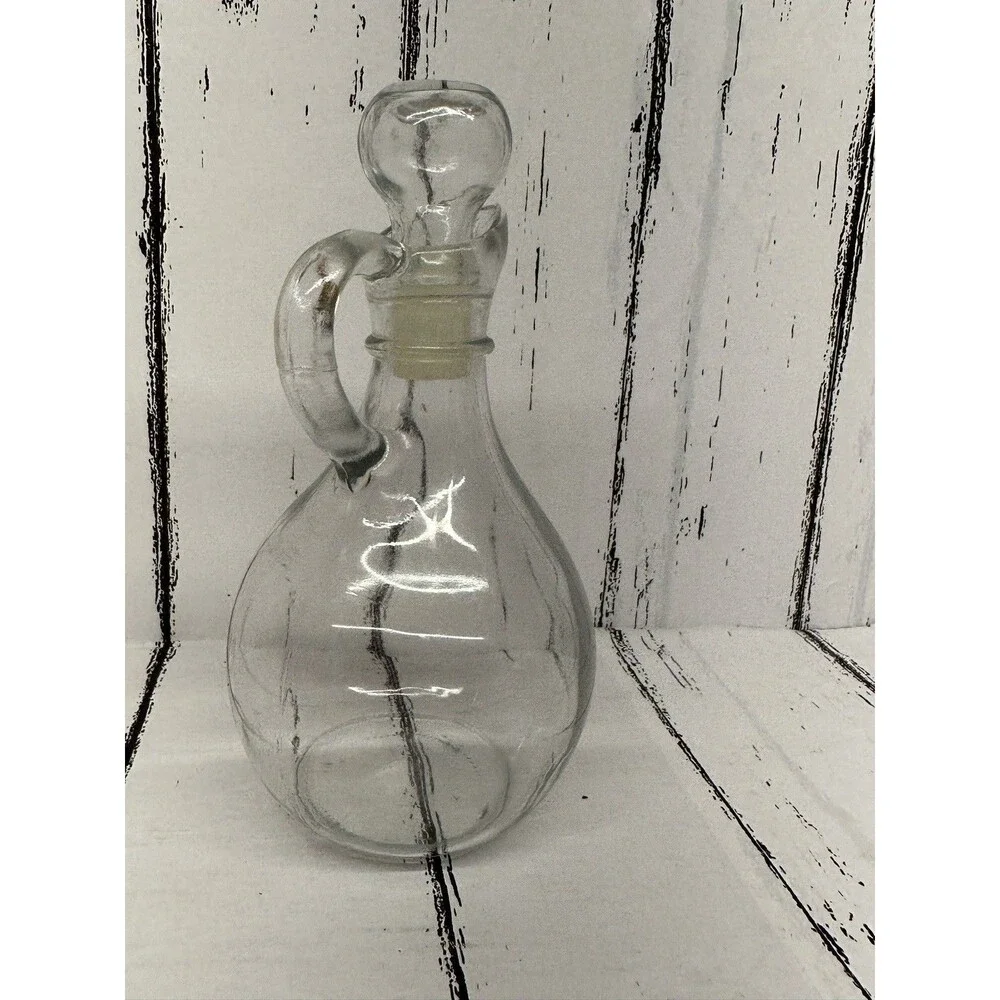Anchor Hocking Glass Oil Or Vinegar Cruet Bottle With Stopper 6”
